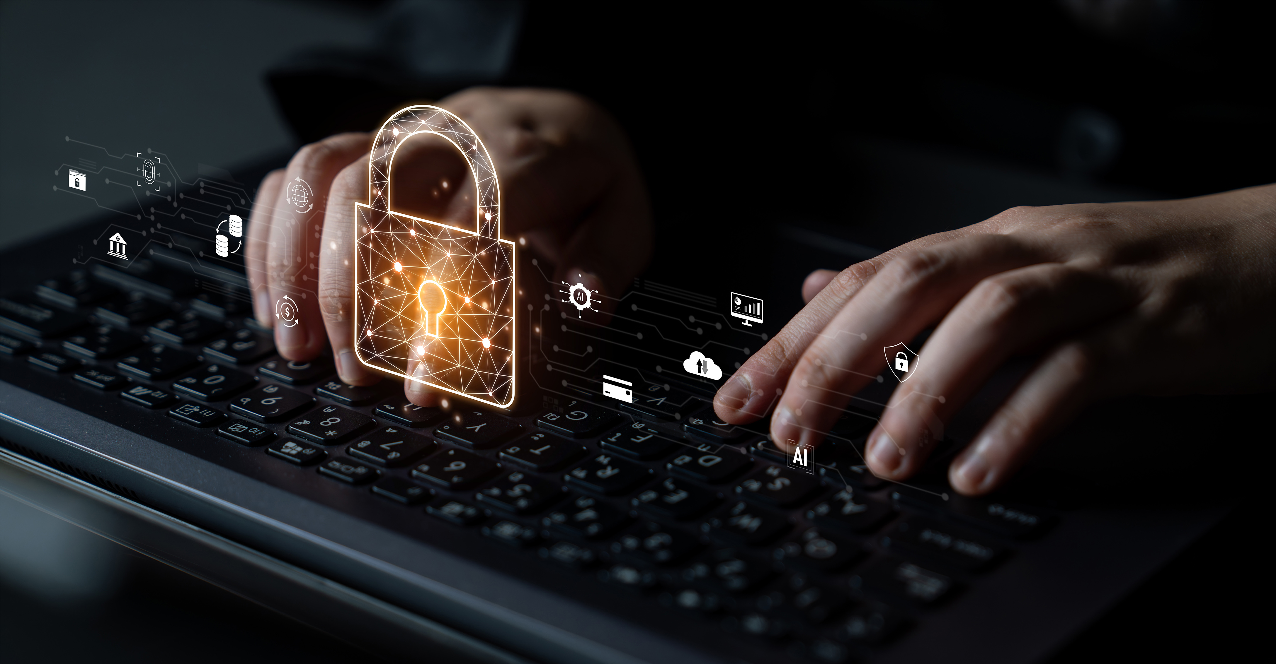 image of a computer secured
