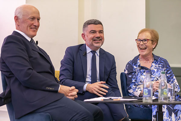 Cormac Little SC, Judge Nicolas Guillou of International Criminal Court and solicitor Noeline Blackwell