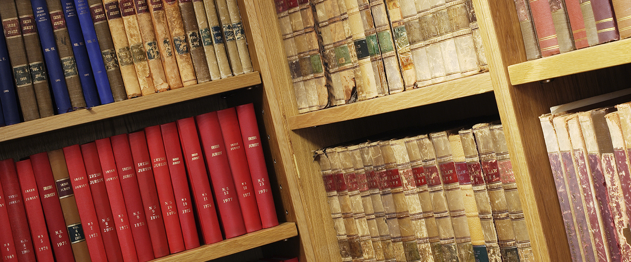 Books on a library shelf