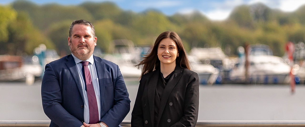 Niall Moran (Niall J Moran Solicitors, Tullamore) with trainee solicitor Hannah
Hennessy, beneficiary of the Small Pactice Traineeship Grant