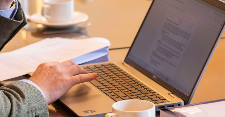 Computer on desk