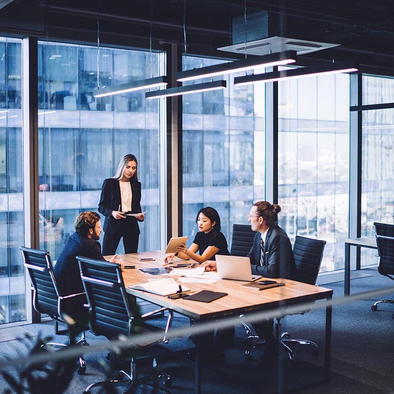 Busy boardroom