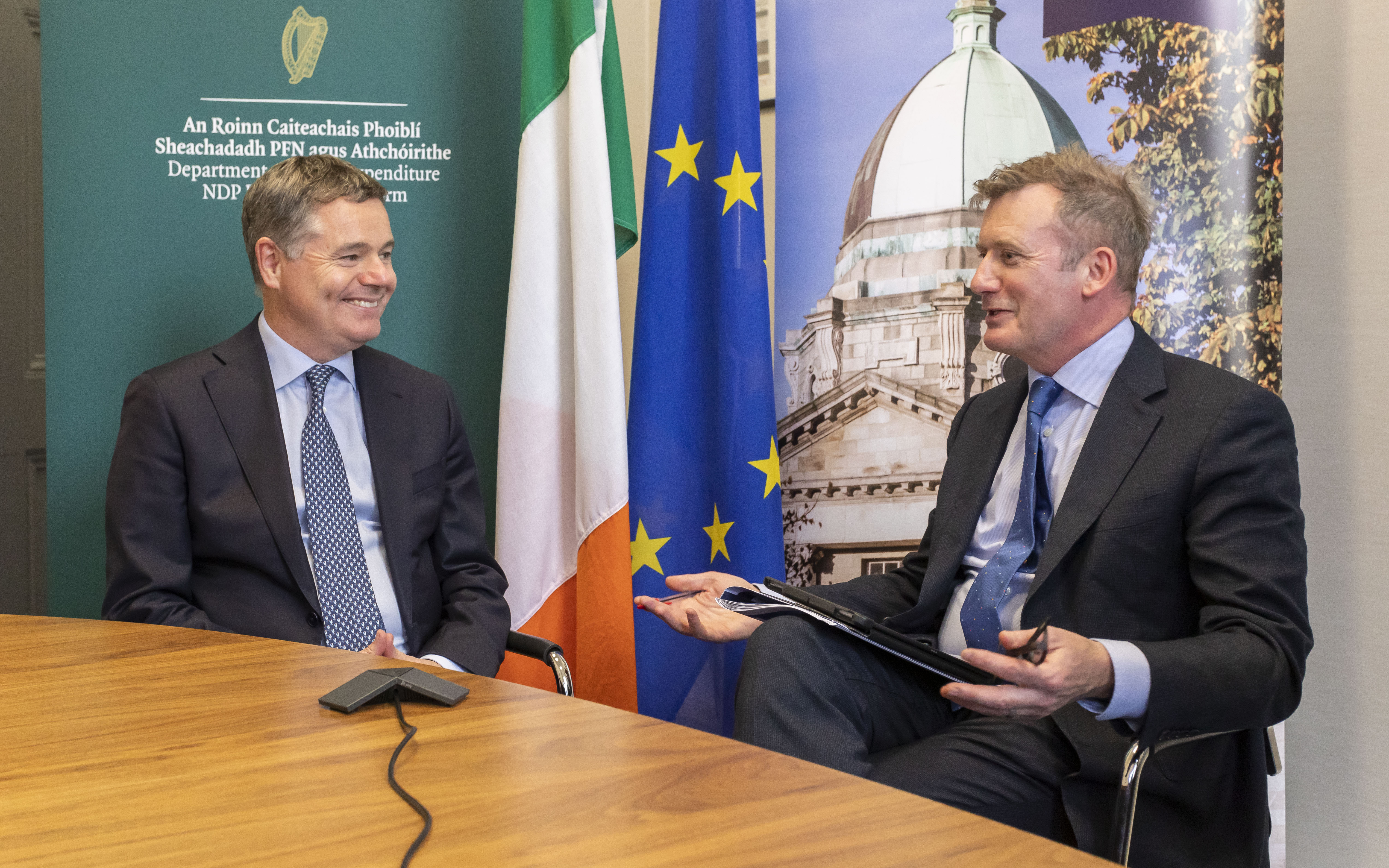 In the first of the Law Society’s ‘In Conversation With…’ lunchtime series, Director General Mark Garrett interviewed the Minister Public Expenditure, NDP Delivery and Reform), Paschal Donohoe TD Paschal Donohoe and Mark Garrett